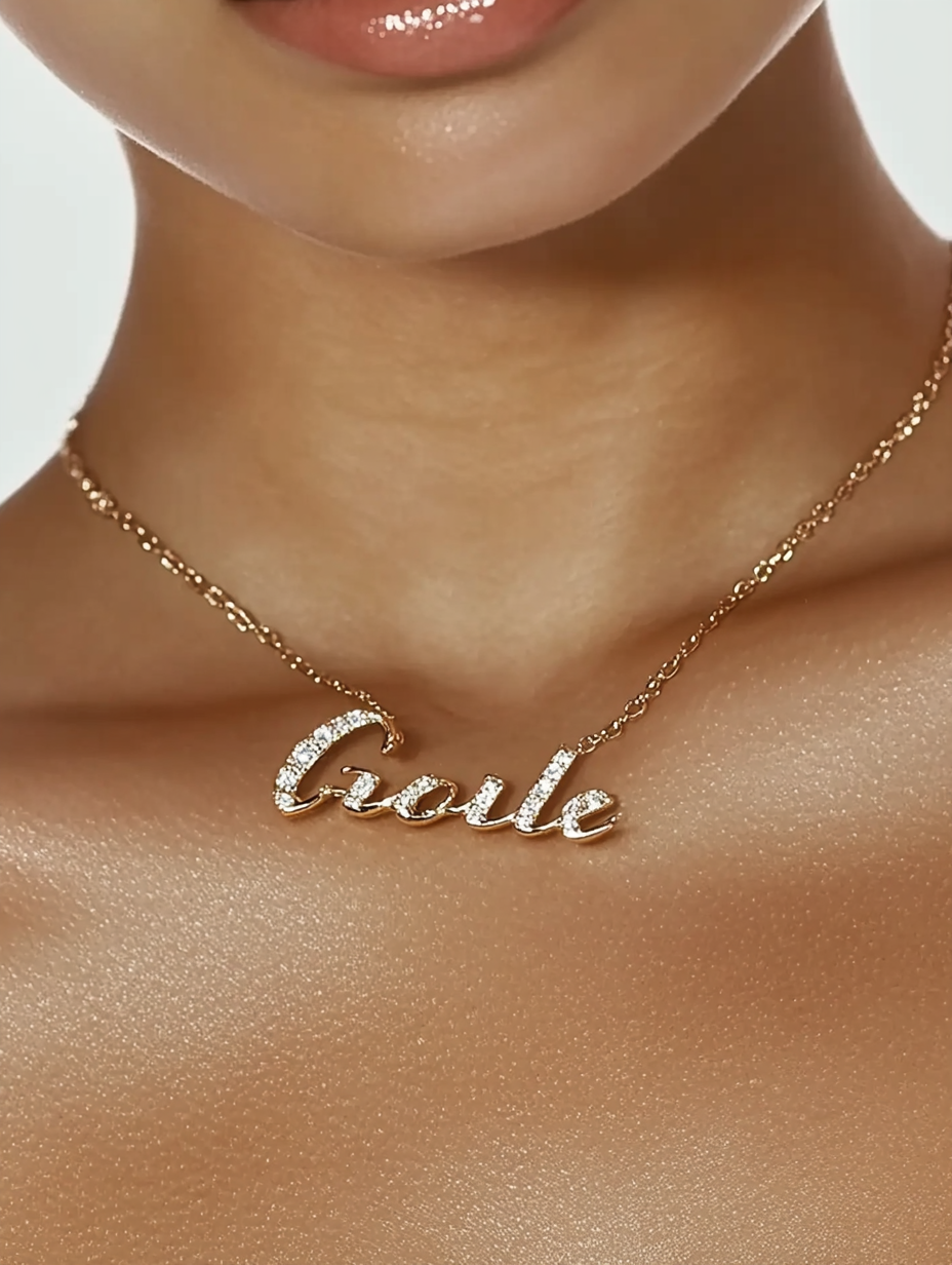 Dainty Blinged Gold Custom
